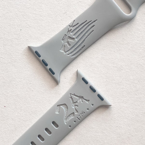 2A Engraved Silicone Watch Band