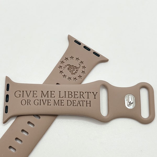 Donnez-moi Liberty Watchband | Patriotic Watchband | Ne me marchez pas dessus | Bracelet de montre gravé