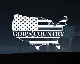 God&#39;s Country/America Decal, Patriotic, Conservative Decal, Conservative Christian, Made in USA, We the people, Republican Decal