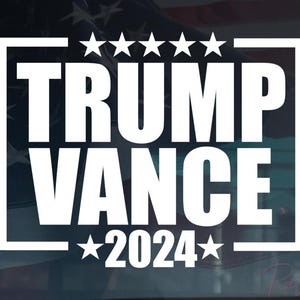 Trump Vance Bold 2024 Decal, Trump, Vance, Conservative, Republican Decal. Made in USA. Car Decal