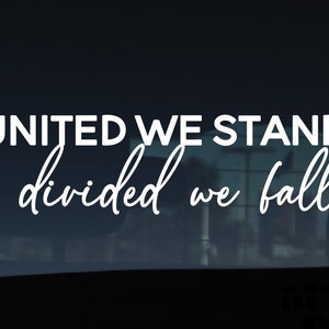 Verenigd we Stand Cursive Decal, Conservatief, Made in USA, USA Decal, Patriotic