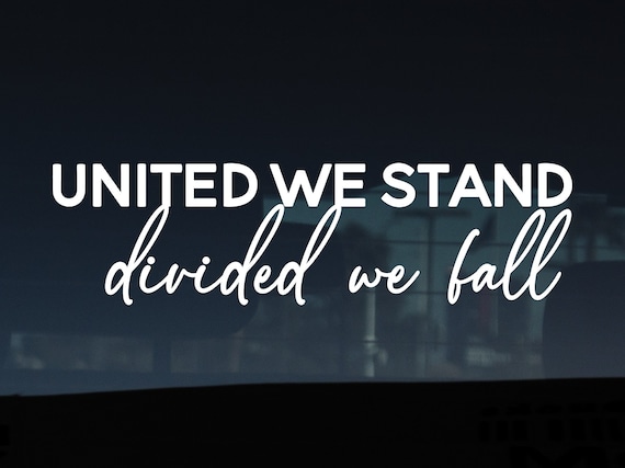 United we Stand Cursive Decal, Conservative, Made in USA, USA Decal, Patriotic
