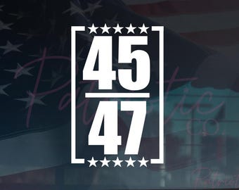 Trump 45 47 Bold 2024 Decal, Trump, Conservative, Republican Decal. Made in USA. Car Decal