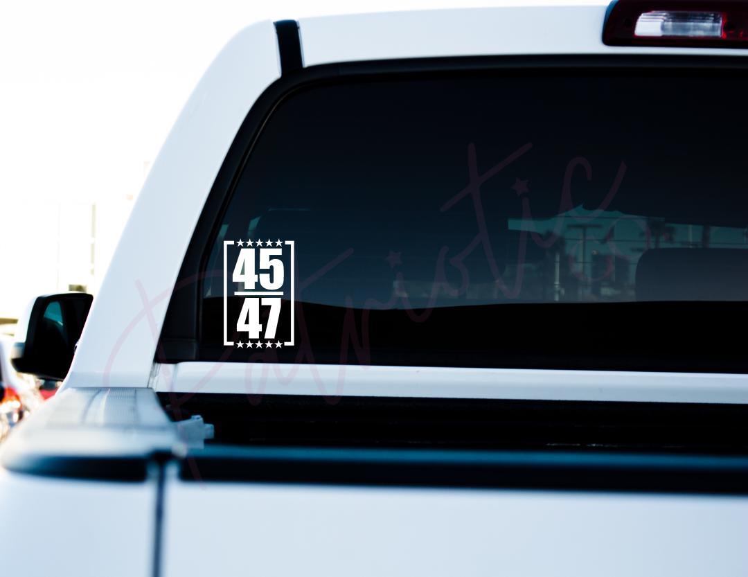 Trump 45 47 Bold 2024 Decal, Trump, Conservative, Republican Decal ...