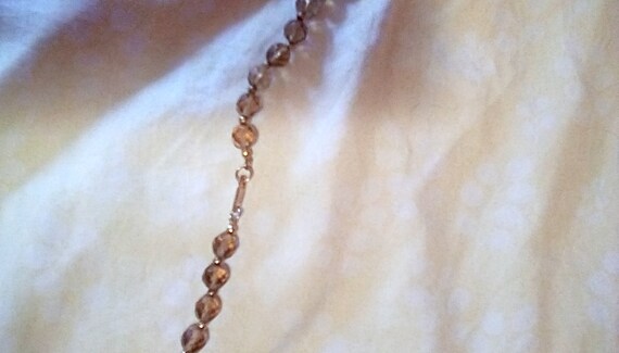Vintage Dauplaise Long Brown Beaded Necklace - image 3