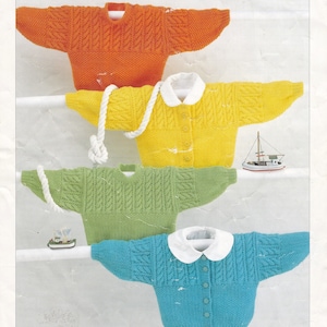 Vintage Sirdar cable knitting pattern for 3 months - 4 years