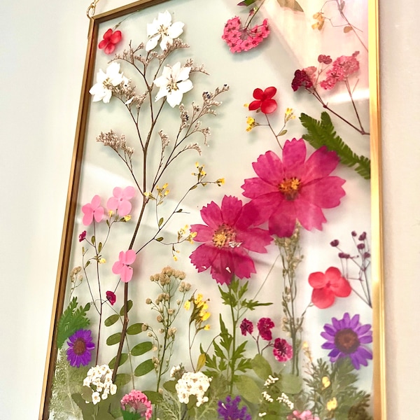 DIY pressed flower art kit: Make your own botanical art, hosting decor dried flower art in floating frame, plant wall hanging