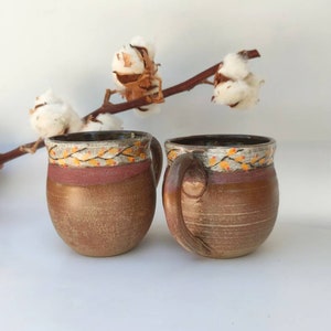 Handmade Mugs Set, 2 Pottery mugs, Ceramic coffee mug, one of a kind mug