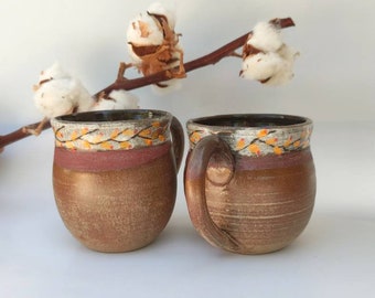 Handmade Ceramic Coffee Mug Set: Unique Pottery Mugs