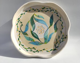 Ceramic tray | Ceramic Fruit Bowl | Stoneware Serving Dish