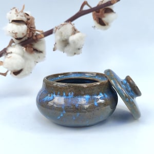 Lidded Jar, Ceramic jar with lid, Honey Pot Jar, Sugar Container, Pottery Lidded Container