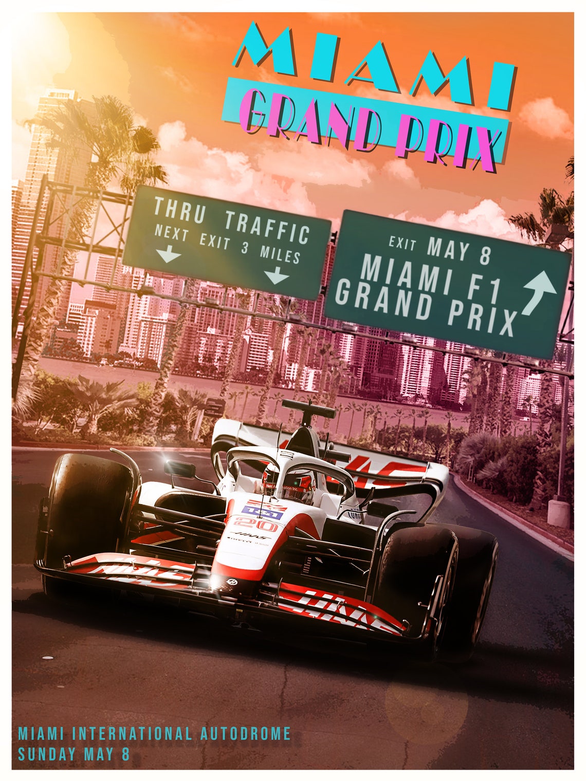 Miami Grand Prix 2022 F1 / Miami F1 Poster / Formula 1 Print / Etsy