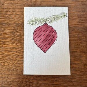 Handgemalte Original Grußkarte, Ornament, Aquarell, blanko, mit weißem Umschlag - 15 x 10cm