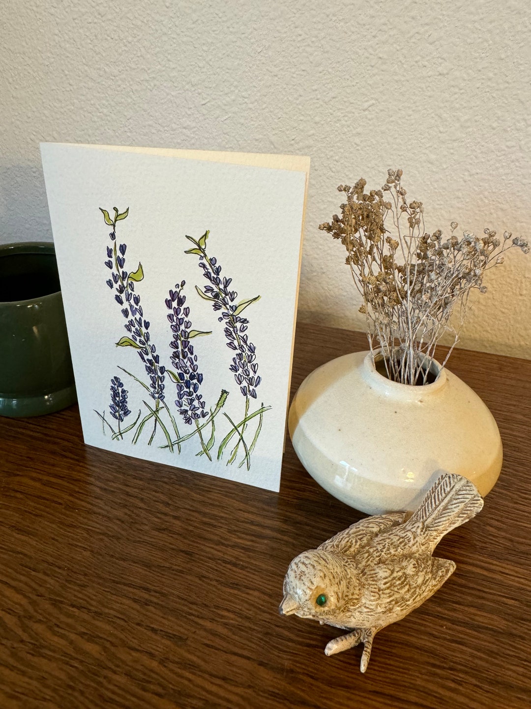 Hand-painted Original Watercolor Floral Greeting Cards Blank With White ...
