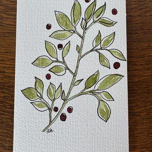 Handgemalte Original Aquarell Blumen Grußkarte - Blanko mit weißem Umschlag - 15 x 10cm