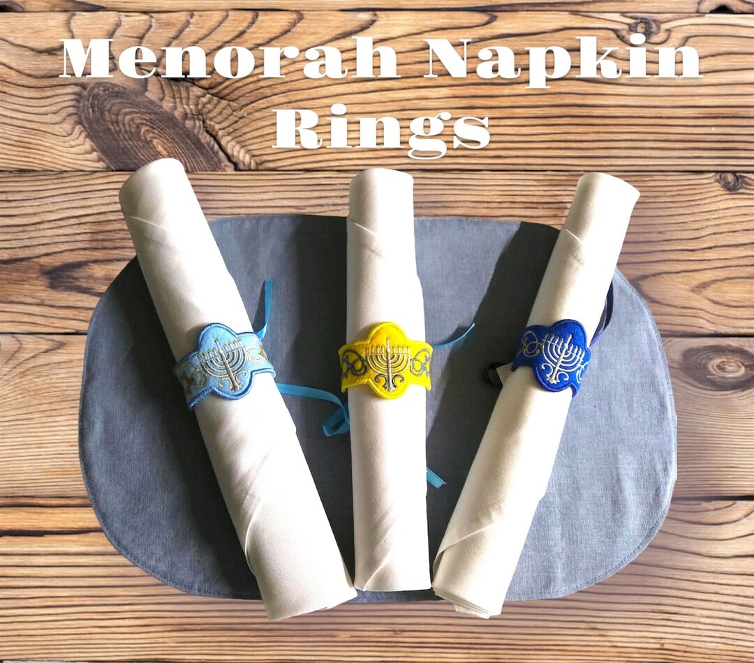 Menorah Napkin Rings Etsy