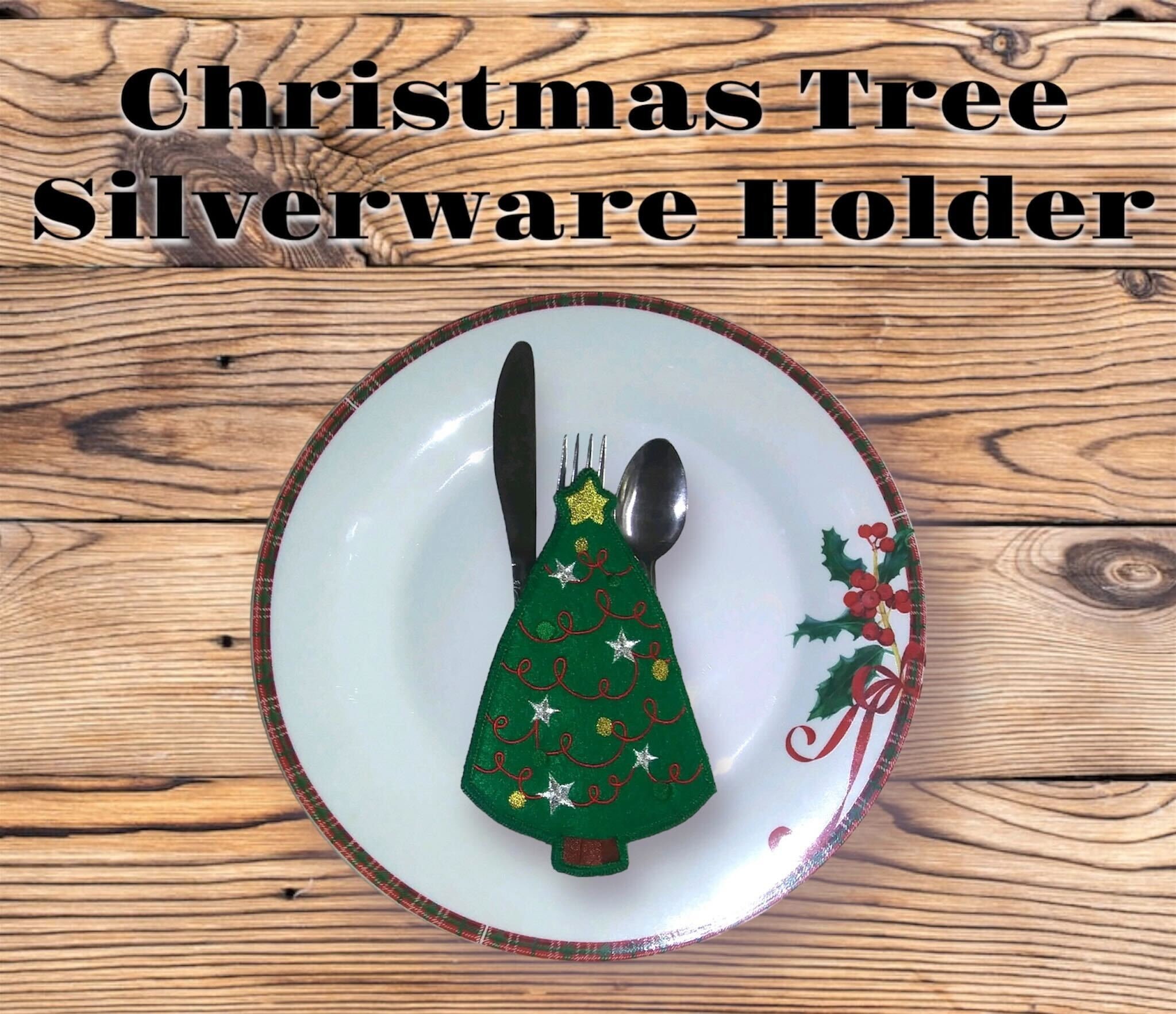 Silverware Pine Tree Pattern Christmas Tree Silverware Holder - Etsy