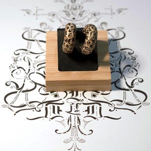 Hand drawn 100 % Wooden Hoop Earrings