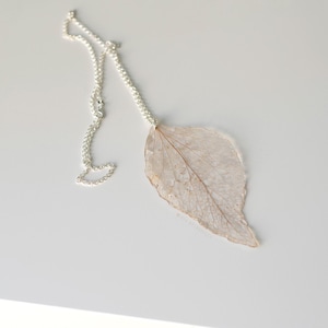 Echter Blattstern-Anhänger mit Harzbeschichtung und Silberkette – Natur-Schmuck
