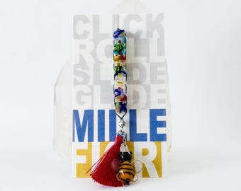 Breloque pour sac Fidget en perles colorées Millefiori Beads avec abeille