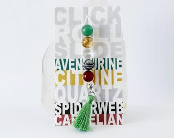 Quiet Sensory Bag Charm For Creatives with Meaningful Stones