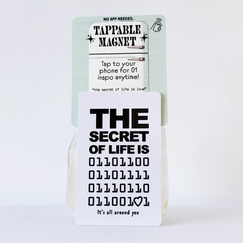 Tappable Interactive Binary Code Magnet: 01 Fortune Generator The Secret of Life