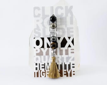 Meditation Crystal Charm, Mindfulness Pocket Stone, Yoga Grounding Tool, Spiritual Bag Accessory