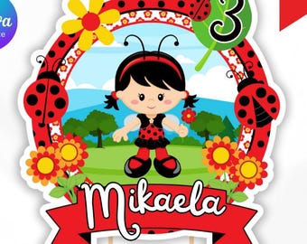 Gyufise 24 decorazioni per cupcake a forma di coccinella, con glitter, a forma di coccinella, insetti, decorazioni per torte a tema giardino, baby shower, feste di compleanno, decorazioni per torte