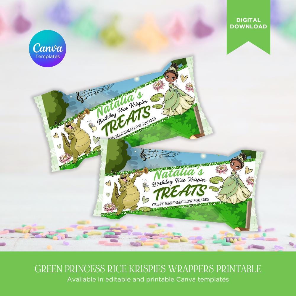 Princess Rice Paper Green Princess Rice Krispies Wrappers Printable, Green Princess ...