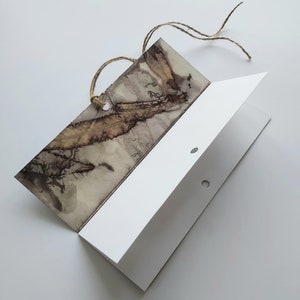 Cartão de felicitações Cartão original arte botânica impressão cartão ecoprint papel presentes feitos à mão