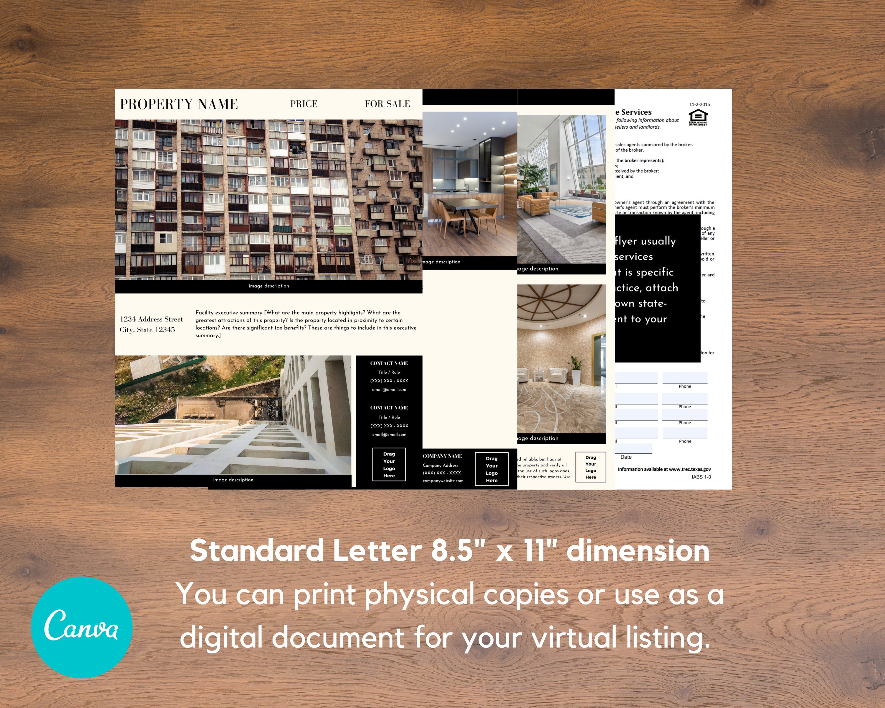 Commercial Real Estate Flyer Template, Editable Template, Commercial ...