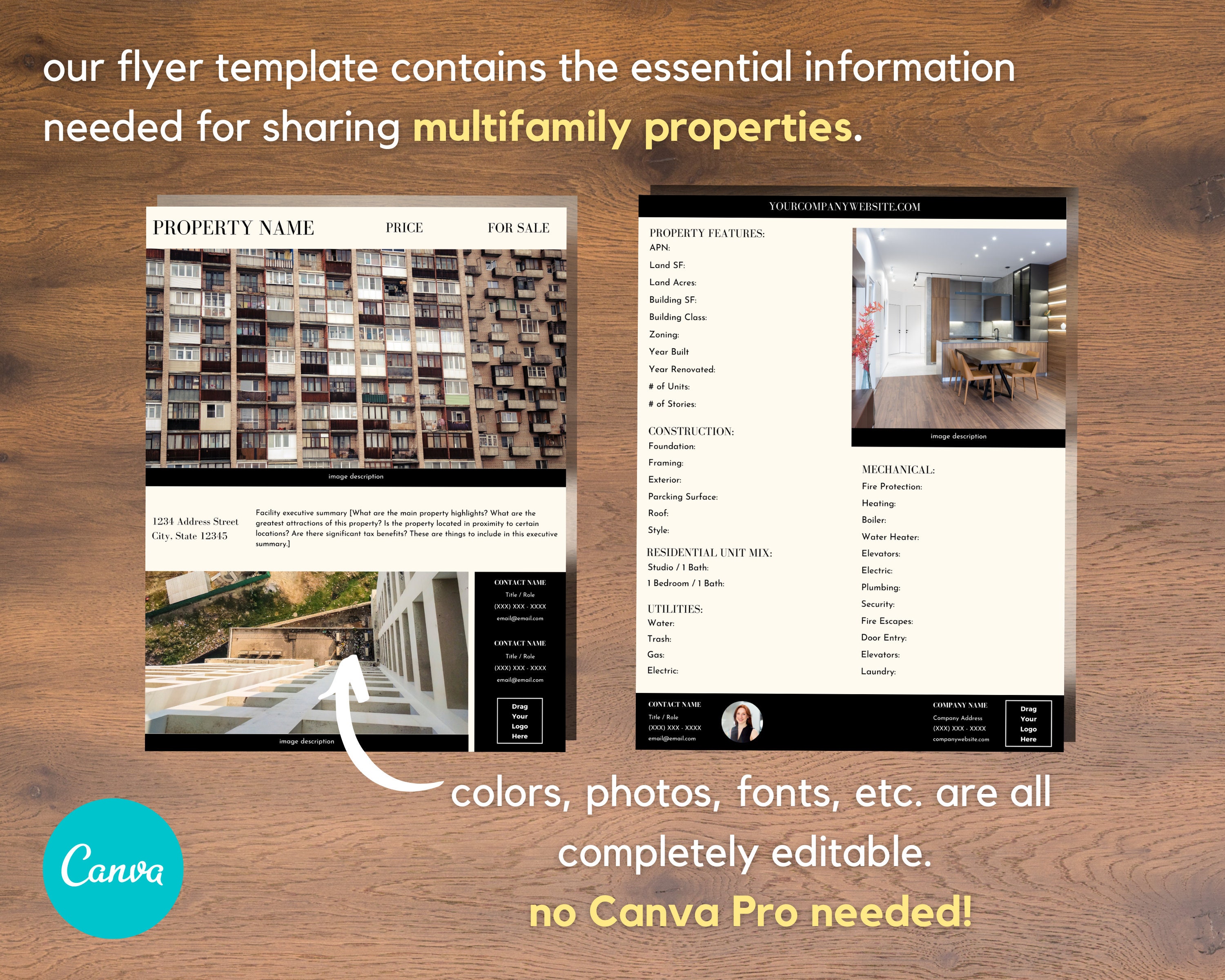 Commercial Real Estate Flyer Template, Editable Template, Commercial ...