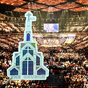 Tax the Church sticker, holographic material