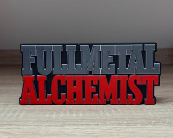Fullmetal Alchemist 3D Printed Stand – Anime & Manga Decor with Iconic Logo, Perfect Collector's Item, Stylish Otaku Gift Idea