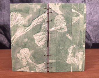 Coptic Stitch: Vision in Green and Pink