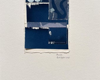 Cyanotype Collage, with Stitching: Through 2025