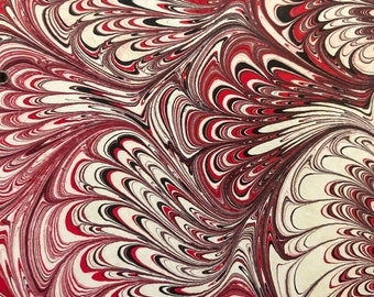 A Coptic Stitched Book: Red and White Swirl
