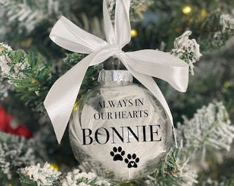 Dog Memorial Personalised bauble | cat bauble | any name | pet | Christmas | decoration | decor | tree | animal | family | memory , lost pet