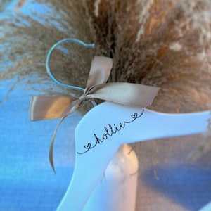 Personalised wooden hangers for wedding wedding day personalised detail bride bridesmaid groom gift dress image 2