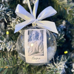 Photo memorial Memory Bauble, Special Bauble, Personalised Bauble, Special Memory Bauble, Photo Bauble, Feathers, Memorial Gift, gift box