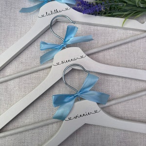 Personalised wooden hangers for wedding wedding day personalised detail bride bridesmaid groom gift dress image 3