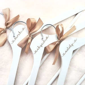 Personalised wooden hangers for wedding wedding day personalised detail bride bridesmaid groom gift dress image 1