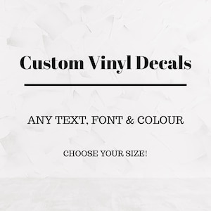 Aangepaste vinylsticker, gepersonaliseerde tekst, lettertype en grootte