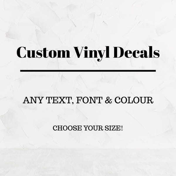Aangepaste vinylsticker, gepersonaliseerde tekst, lettertype en grootte