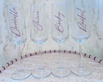 Wedding champagne flutes personalised , bridesmaid, maid of honor, prom 2023, keepsake gift , bride , special day , birthday, bundle