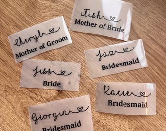 Personalized Wedding Glass Vinyl Decals, Elegant Font