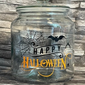 Halloween personalisierte süßes Glas | Bonbonglas | 31.Oktober | Gespenst | Kürbis | gruselig | Glasbehälter