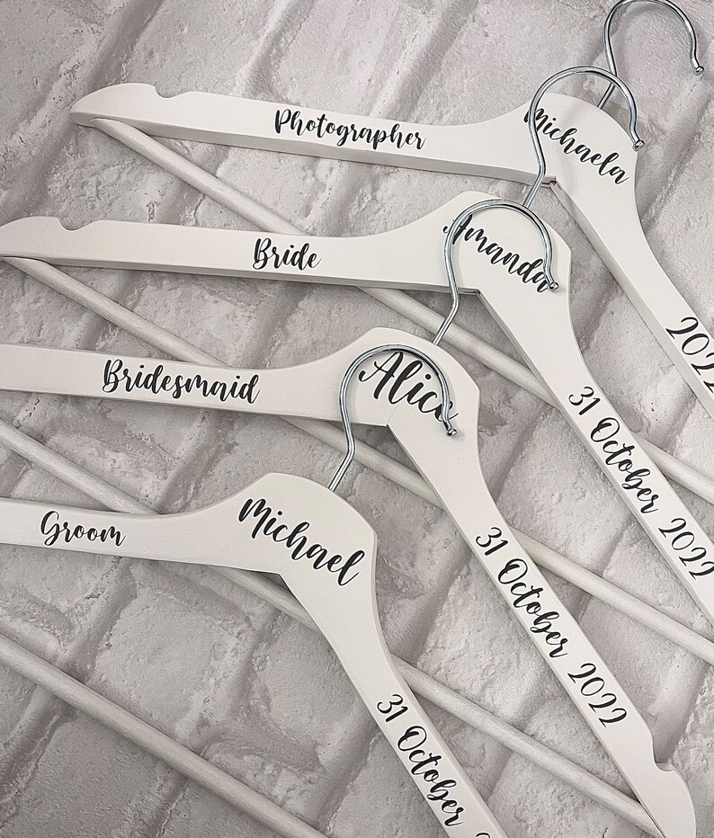 Personalised Wooden Hangers for Wedding Wedding Day Etsy UK