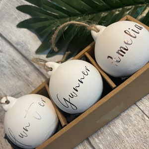 Christmas tree bauble | personalised ceramic | any name any word | decoration