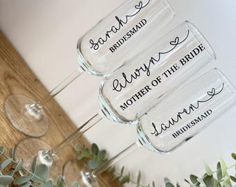Personalisierte Hochzeits-Champagner-Flöten: Brautjungfer-Andenken-Geschenk